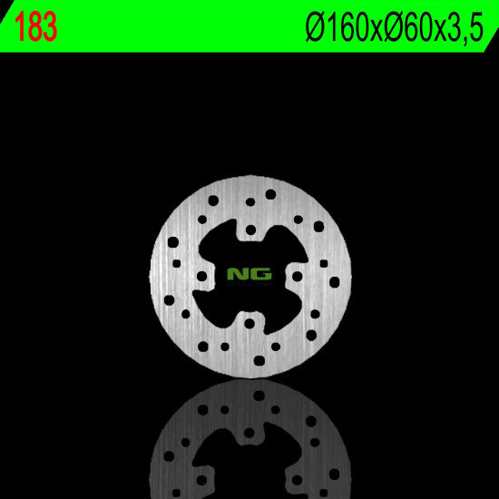 NG brake disc rear KYMCO SNIPER 50 94-98, HEROISM 150 94-97 (160X60X3,5mm) (4X6,5mm)
