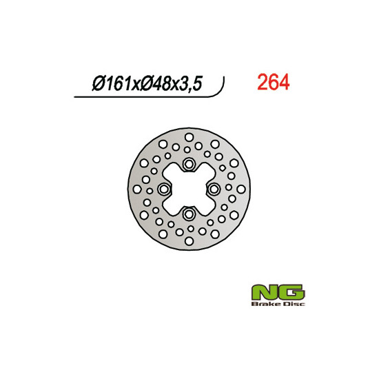 NG brake disc front YAMAHA YFM 125 / 250 / 350 / 600 / 650 / 700, YFZ 350 / 450 87-15, YFS 200 BLASTER 88-07 (161X48X3.5)