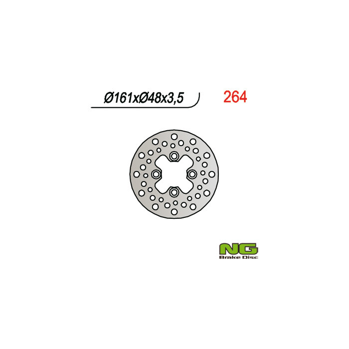NG stabdžių diskas priekis YAMAHA YFM 125 / 250 / 350 / 600 / 650 / 700, YFZ 350 / 450 87-15, YFS 200 BLASTER 88-07 (161X48X3,5)