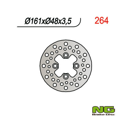 NG stabdžių diskas priekis YAMAHA YFM 125 / 250 / 350 / 600 / 650 / 700, YFZ 350 / 450 87-15, YFS 200 BLASTER 88-07 (161X48X3,5)