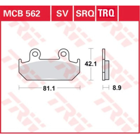 TRW LUCAS stabdžių kaladėlės KH121 SINTER RACING HONDA CMX 450 86-89, CBR 600 87-94, XRV 750 AFRICA TWIN 90-92, priekis (pakeist