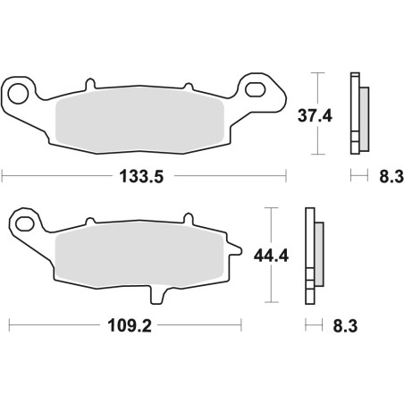 TRW LUCAS stabdžių kaladėlės KH229 SINTER STREET KAWASAKI ER5 01-06, ER6 06-16, VERSYS 650 07-09, KLR 650 95-04, Z 750 04-06, ZR