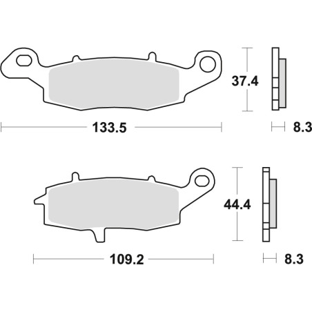 TRW LUCAS stabdžių kaladėlės KH231 SINTER STREET KAWASAKI ER6 06-16, VERSYS 650 07-14, Z 750, 04-06, ZR7 99-04, W 800 '11-, GPZ 