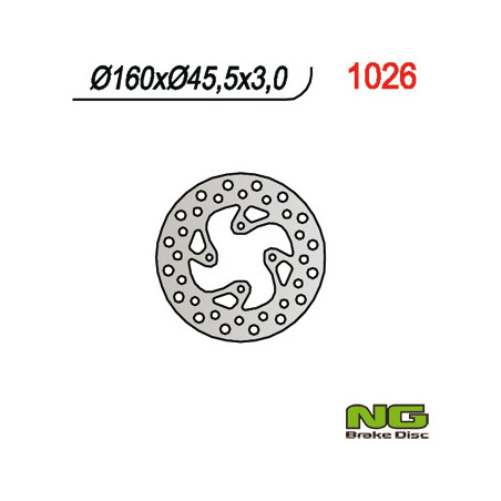 NG brake disc rear KTM 65 SX '98-'20 (160mm) (160X45.5X3) (4X6.5mm)