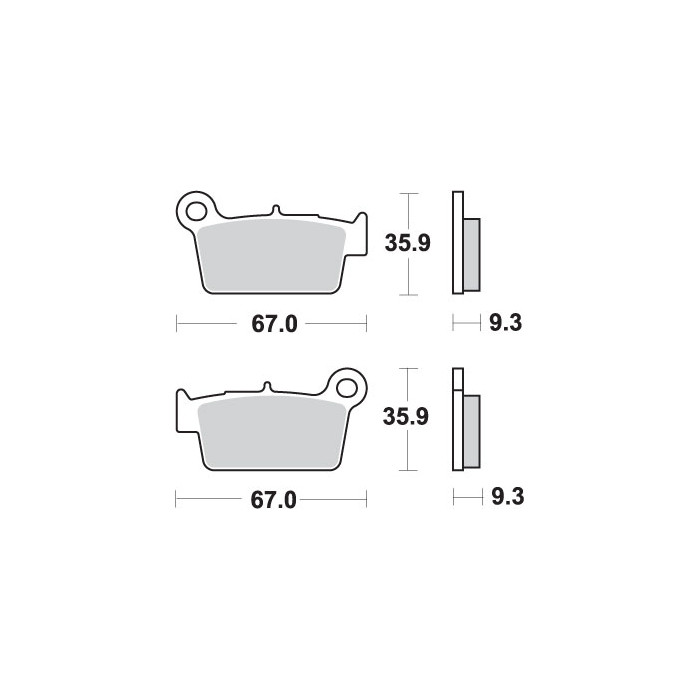 SBS brake pads KH367 OFF-ROAD RACING SINTER gold color fits: YAMAHA YZ / YZF, KAWASAKI KXF, SUZUKI RMZ rear