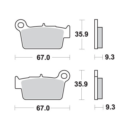 SBS brake pads KH367 OFF-ROAD RACING SINTER gold color fits: YAMAHA YZ / YZF, KAWASAKI KXF, SUZUKI RMZ rear
