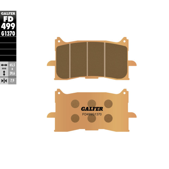 GALFER brake pads KH679 HONDA CB125 '18, CFR 1000 AFRICA TWIN '16-'17 METALLIC SPOKE (gold color) front CB125