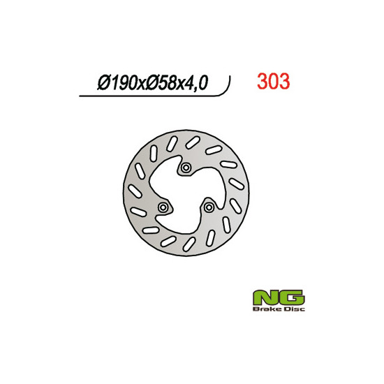 NG brake disc front / rear BETA / GILERA / PEUGEOT / PIAGGIO / SYM (for scooters) (190X58X4 / 3.7)