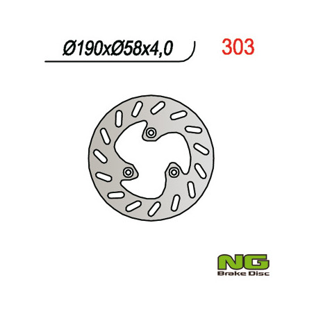 NG brake disc front / rear BETA / GILERA / PEUGEOT / PIAGGIO / SYM (for scooters) (190X58X4 / 3.7)
