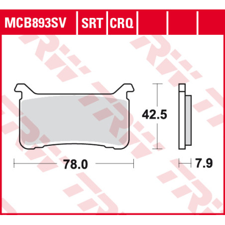 TRW LUCAS stabdžių kaladėlės KH700 SINTER STREET HONDA CB 1000 R 18-19, CB 1100R 17-19, CBR 1000 R FIREBLADE 17-19, VFR 800 17-1