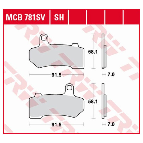TRW LUCAS brake pads KH409 SINTER STREET HARLEY-DAVIDSON 1130 / 1250 / 1584 / 1690 / 1750 / 1800 / 1870 / 1923 06-21, rear