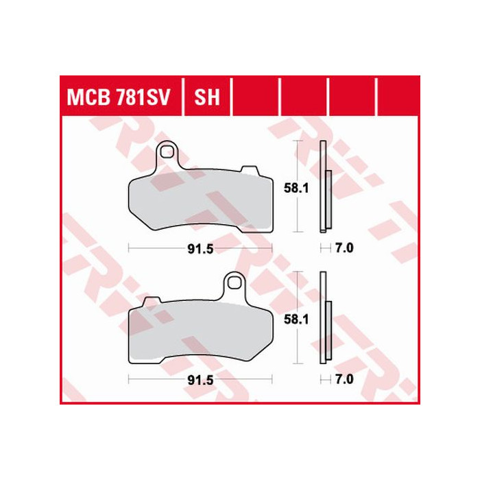 TRW LUCAS brake pads KH409 SINTER STREET HARLEY-DAVIDSON 1130 / 1250 / 1584 / 1690 / 1750 / 1800 / 1870 / 1923 06-21, rear