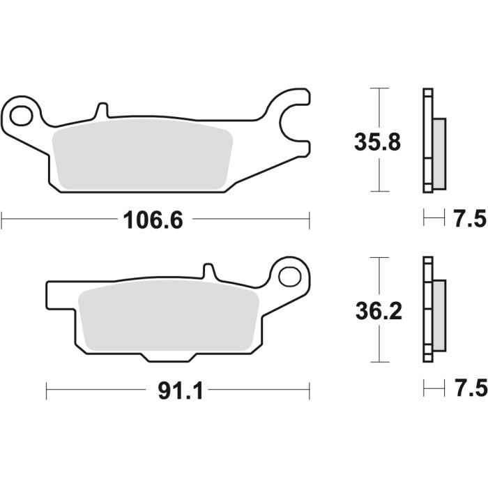 TRW LUCAS stabdžių kaladėlės KH443 SINTER OFFROAD YAMAHA RAPTOR YFM 250 08-20, GRIZZLY YFM 550 09-20, GRIZZLY YFM 700 07-20, kai