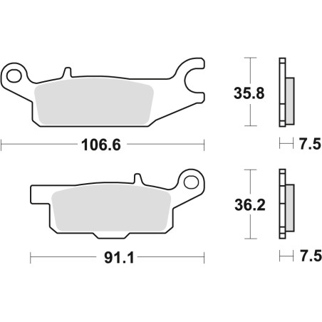 TRW LUCAS stabdžių kaladėlės KH443 SINTER OFFROAD YAMAHA RAPTOR YFM 250 08-20, GRIZZLY YFM 550 09-20, GRIZZLY YFM 700 07-20, kai