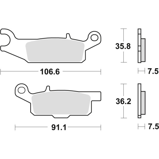 TRW LUCAS brake pads KH443 SINTER OFFROAD YAMAHA RAPTOR YFM 250 08-20, GRIZZLY YFM 550 09-20, GRIZZLY YFM 700 07-20, right