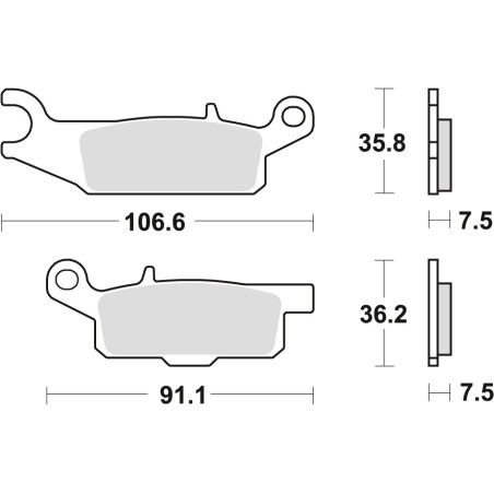 TRW LUCAS stabdžių kaladėlės KH443 SINTER OFFROAD YAMAHA RAPTOR YFM 250 08-20, GRIZZLY YFM 550 09-20, GRIZZLY YFM 700 07-20, deš