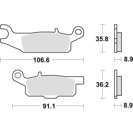 TRW LUCAS stabdžių kaladėlės KH446 SINTER OFFROAD YAMAHA YFM 550 GRIZZLY 09-, YFM 700 GRIZZLY 07-, galas