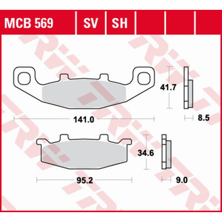 TRW LUCAS ZF brake pads KH129 SINTER STREET KAWASAKI GPZ 400R '89-, ZZR 500 / 600 '90-'92, GPX 600R '88-'99, ZR 750 '91-