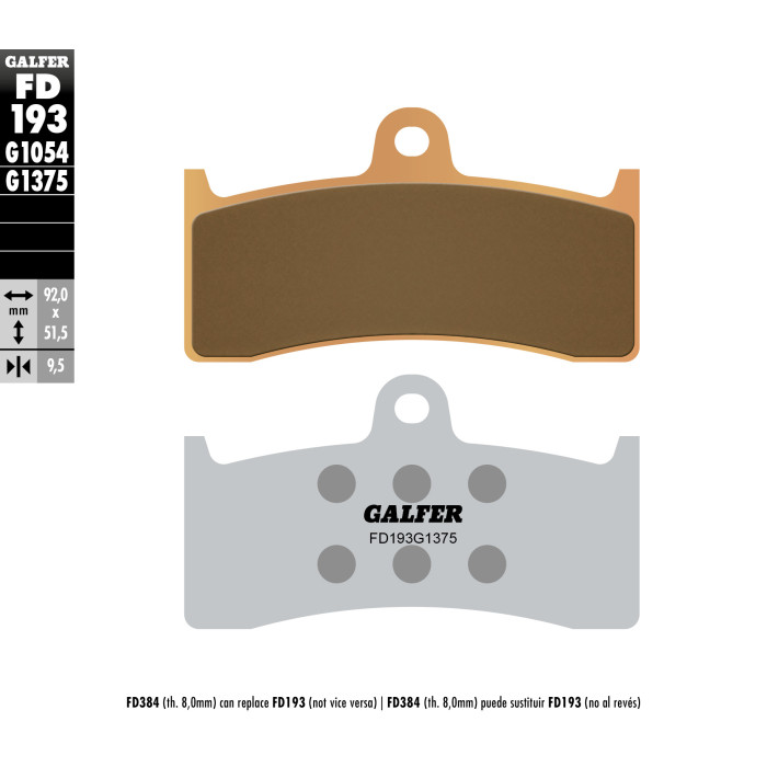 GALFER brake pads KH249 Metalic sinter (gold color) SPORT