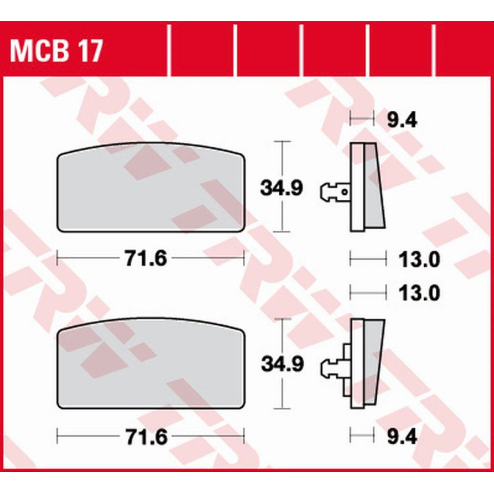 TRW LUCAS ZF brake pads KH022 ORGANIC BMW R65, R75 / 6, R75 / 7, R80 / 7, R 90S, R100 / 7, R 100RS / RT / S / T '73-'80