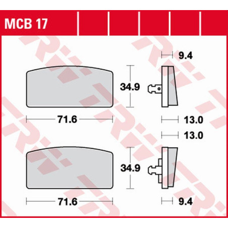 TRW LUCAS ZF brake pads KH022 ORGANIC BMW R65, R75 / 6, R75 / 7, R80 / 7, R 90S, R100 / 7, R 100RS / RT / S / T '73-'80