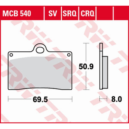 TRW LUCAS ZF brake pads KH095 SINTER STREET APRILIA RS4 125 '11-'16, DUCATI MONSTER 600 '94-'98, KTM DUKE 620 '94-'98, M