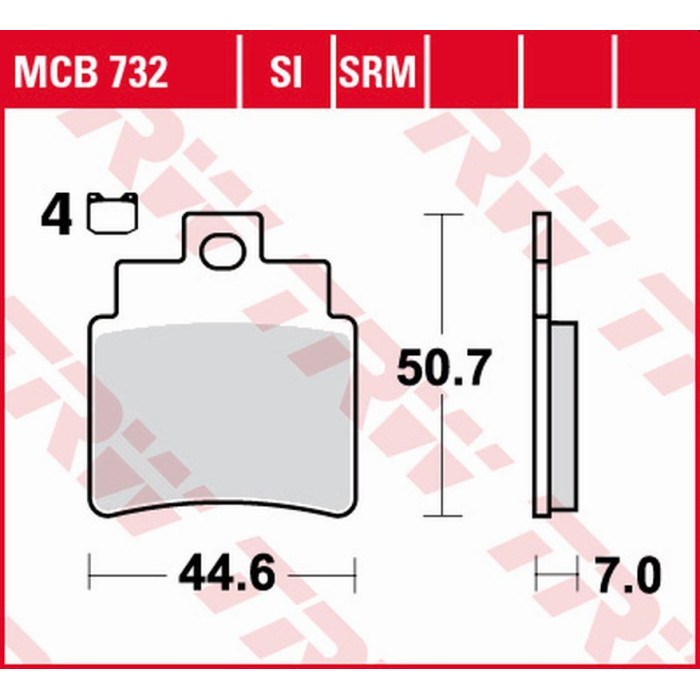 TRW LUCAS ZF brake pads KH355 / 4 ORGANIC SYM GTS JOYMAX / VOYAGER 125 '05-, FIRENZE 250 '06-'07, VOYAGER 250 '05-, for