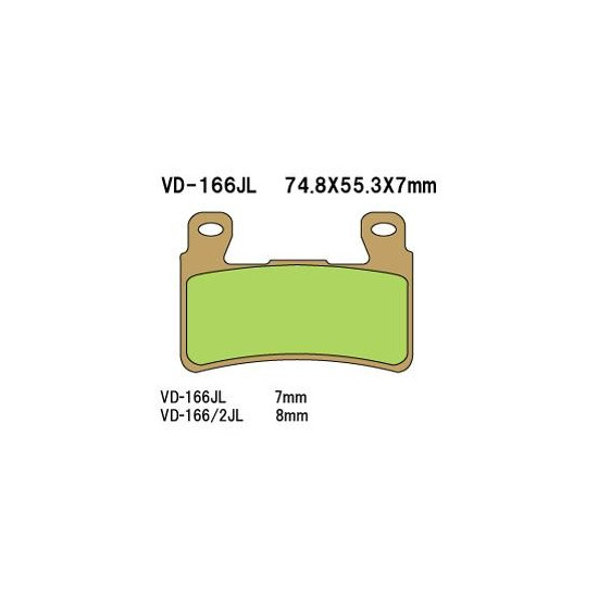 VESRAH brake pads KH265 / KH296 Metalic sinter (gold color) HONDA CBR / VTR front (7mm) (MADE IN JAPAN)