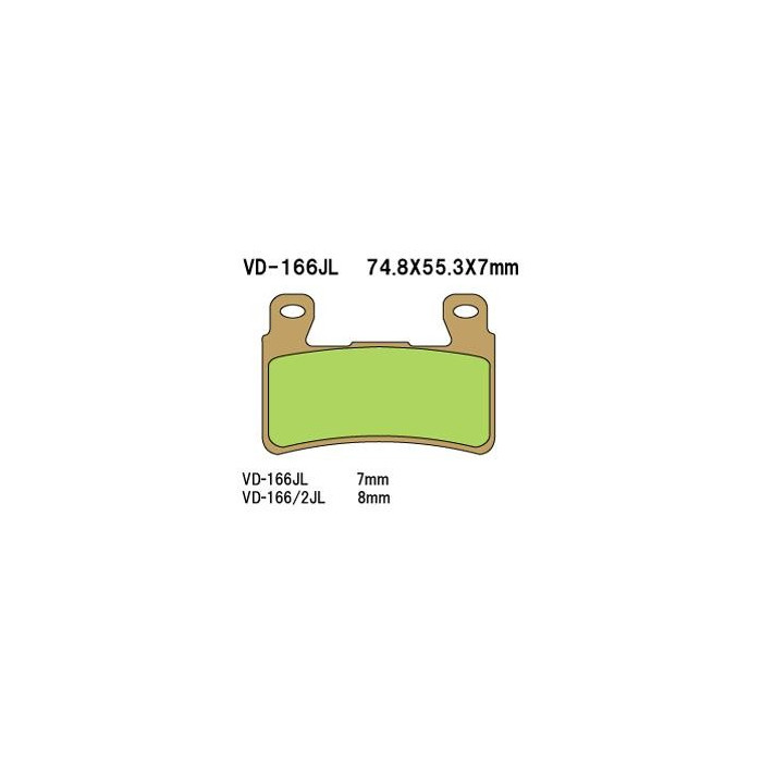 VESRAH brake pads KH265 / KH296 Metalic sinter (gold color) HONDA CBR / VTR front (7mm) (MADE IN JAPAN)