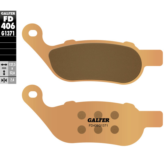 GALFER brake pads KH458 Metalic sinter (gold color) STREET HARLEY rear