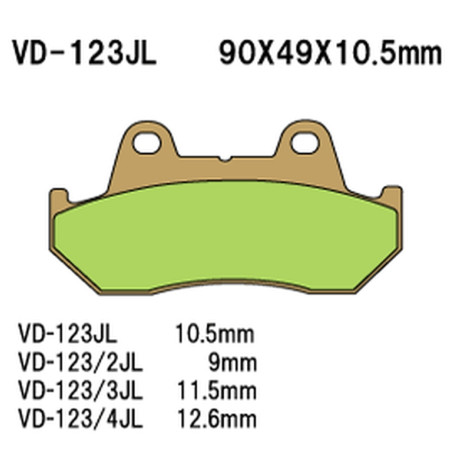 VESRAH stabdžių kaladėlės KH69 Metalic sinter (auksinės spalvos) (MADE IN JAPAN)