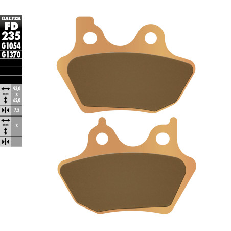 GALFER brake pads KH299 Metalic sinter (gold color) STREET HARLEY DAVIDSON 883 / 1200 / 1340 / 1450
