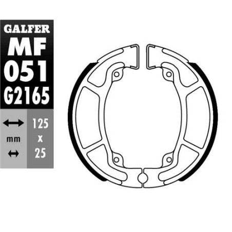 GALFER būgninių stabdžių kaladėlės galas HONDA CBF 125 '09-, CBF 150 / 250 '04-'15, DYLAN 125 / 150 '02-, NSC 50 '13-, PCX 125 /