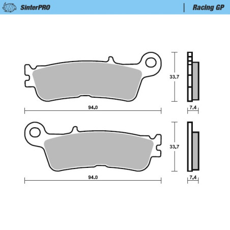 MOTO-MASTER brake pads SINTER METAL RACING: 12 (SINTERPRO SERIES RACING GP) front KH755 FANTIC XX 125, XEF / XXF 250 /