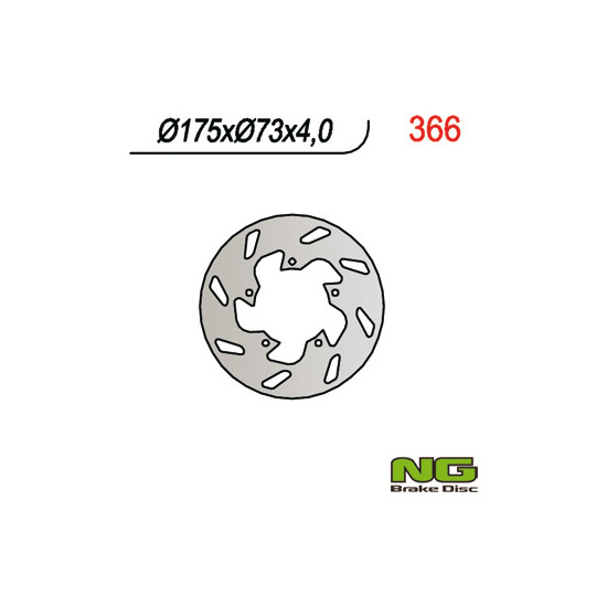 NG brake disc front / rear GILERA, PIAGGIO (175X73X4) (5X6,5mm)