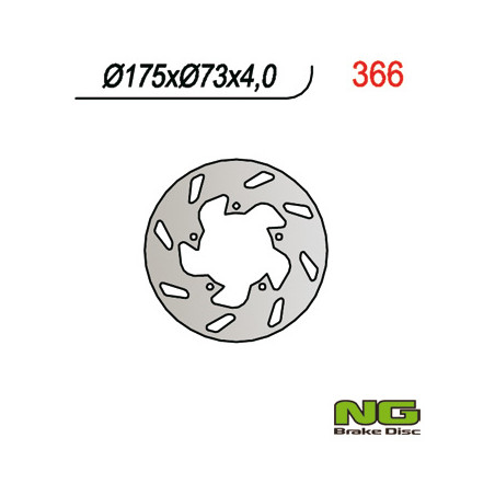 NG brake disc front / rear GILERA, PIAGGIO (175X73X4) (5X6,5mm)