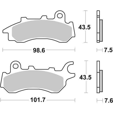 SBS stabdžių kaladėlės KH716 HONDA CB 125 F '17-'19 priekis STREET CERAMIC spalva juoda