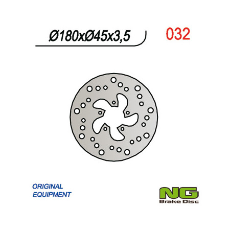 NG brake disc front / rear GAS GAS PAMPERA 125 / 250 / 370 '98, EC 50 '99, TXT BOY 50 '00-02, (180X45X3,5mm) (5X6,5mm)