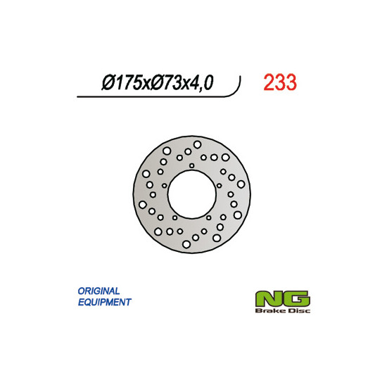 NG brake disc front / rear for scooters PIAGGIO (175x73x4)