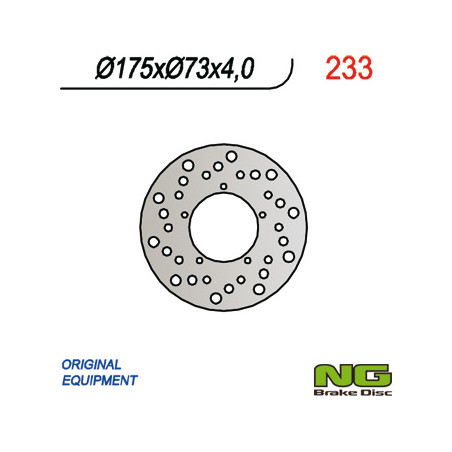 NG brake disc front / rear for scooters PIAGGIO (175x73x4)