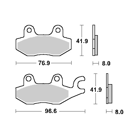 SBS brake pads KH165 / KH215 RACING CARBON TECH color black