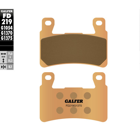 GALFER brake pads KH265 / KH296 Metalic sinter (gold color) STREET
