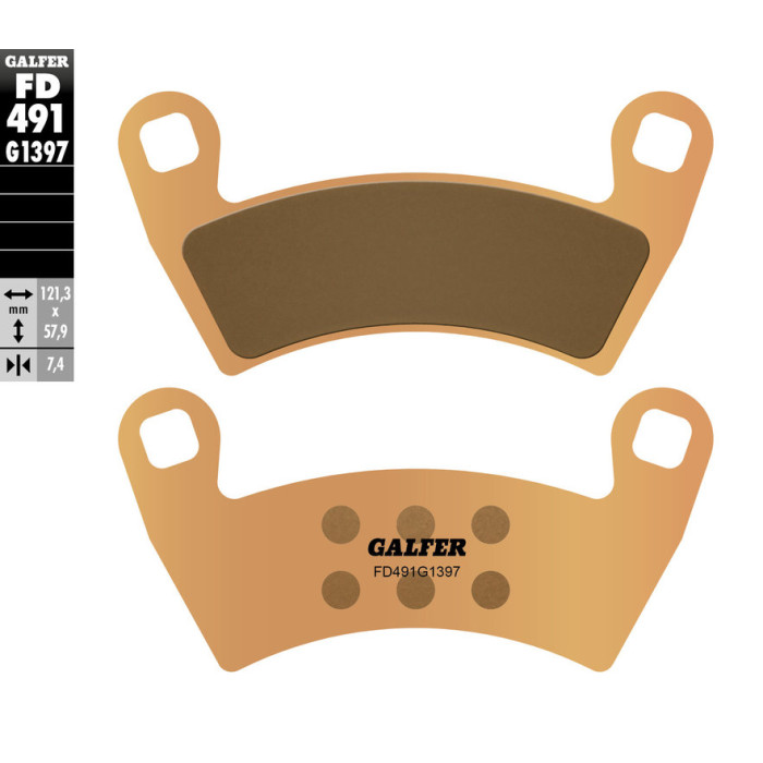 GALFER brake pads KH656 POLARIS RZR Metalic sinter (gold color) ATV front