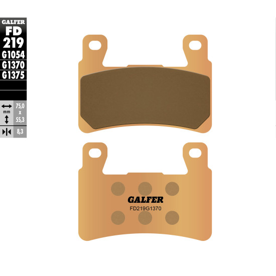 GALFER brake pads KH265 / KH296 Metalic sinter (gold color) STREET