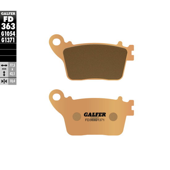 GALFER brake pads KH436 Metalic sinter (gold color) STREET rear HONDA / KAWASAKI / SUZUKI / YAMAHA