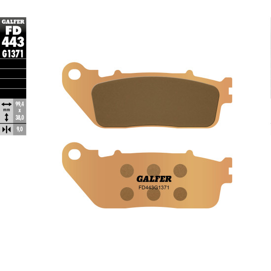 GALFER brake pads KH488 Metalic sinter (gold color) STREET rear HONDA VFR800 '14-, VFR1200 '10-, CB1000R '08-'1
