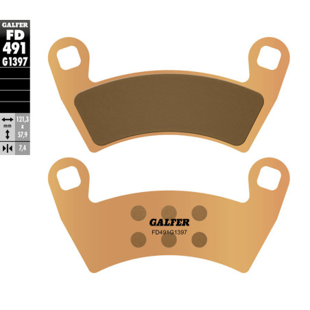 GALFER brake pads KH656 POLARIS RZR Metalic sinter (gold color) ATV front
