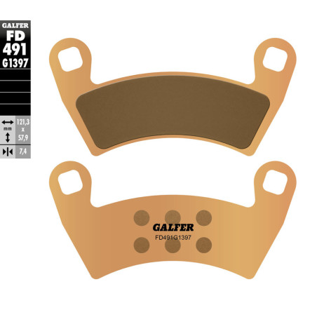 GALFER stabdžių kaladėlės KH656 POLARIS RZR Metalic sinter (auksinės spalvos) ATV priekis