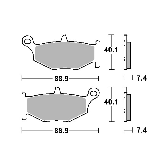 SBS brake pads KH419 STREET CERAMIC color black fits: SUZUKI GSX-R 600 / 750 / 1000 / 1300, DL1000 V-STROM rear