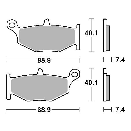 SBS stabdžių kaladėlės KH419 STREET CERAMIC spalva juoda tinka: SUZUKI GSX-R 600 / 750 / 1000 / 1300, DL1000 V-STROM galas